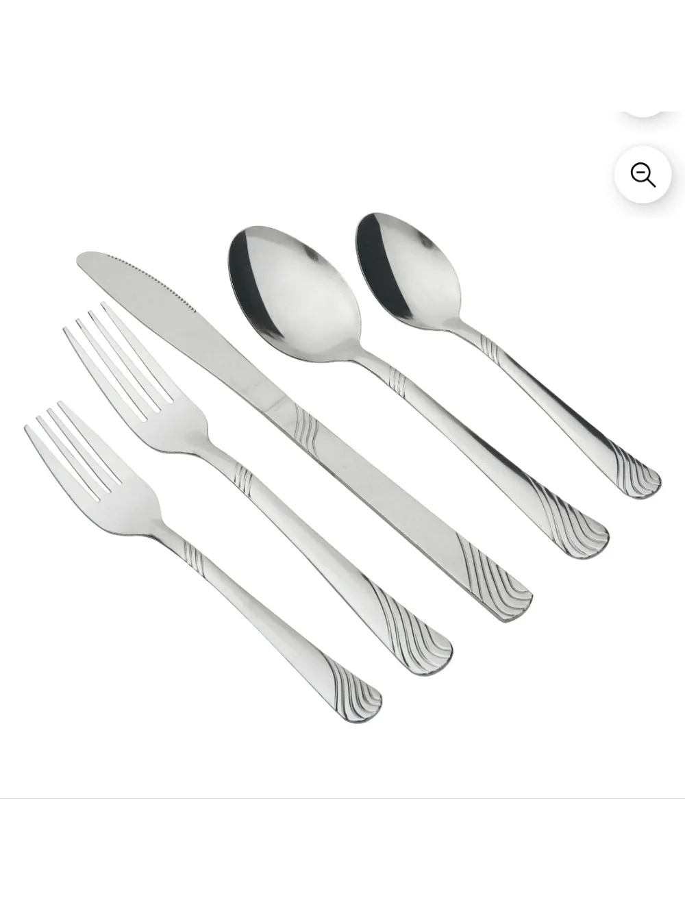 Mainstays Swirl Stainless Steel 1 Piece Setting Utensils Dinner